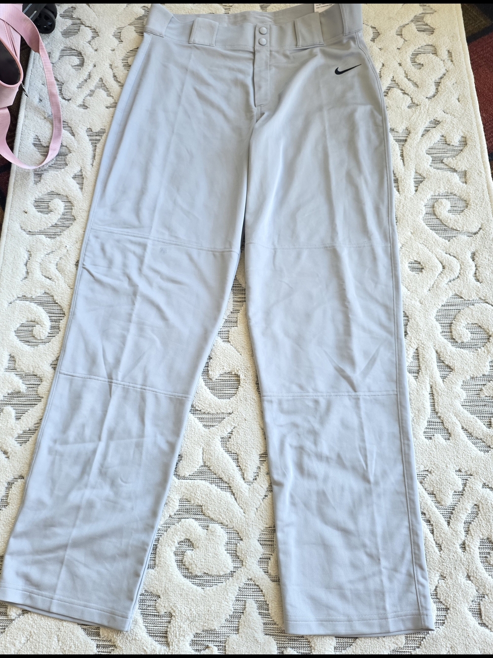Nike Light Gray Performance Baseball Pants with Black Swoosh